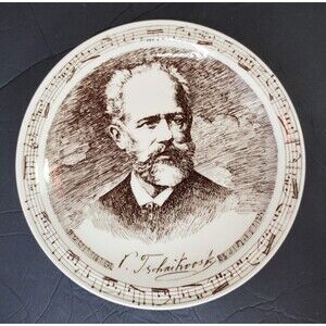 Vintage Vernon Kilns  Tchaikovsky Ceramic Plate Master Composer Series